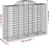 Gabionen mit Hochbogen 2 Stk. 200x50x140/160cm Verzinktes Produktbild-Vorschau 6