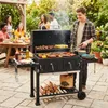Barbecue au charbon de bois COSTWAY avec couvercle, chariot Voir les images du produit 2