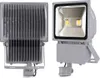 Two views of a gray LED floodlight with a motion sensor, shown against a white background. Anteprima dell’immagine prodotto
