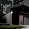 A modern house exterior at night, illuminated by an LED outdoor light with a motion sensor. Produktbild-Vorschau