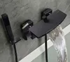Unyqoos® Moderne schwarze Badewannenarmatur mit Handbrause, Produktbild-Vorschau 1