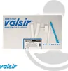 A product shot of a Valsir toilet flush plate and associated plumbing parts, presented in its packaging. Produktbild-Vorschau