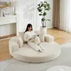2-in-1 Schlafsofa in Beige – Halbrundes Sofa verwandelt Produktbild-Vorschau 7