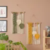 Makramee Wandbehang Blatt Feder Tapisserie Boho Deko  Produktbild-Vorschau 3