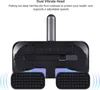 A close-up view of the bottom of a black mattress vacuum cleaner with two vibrating heads. Produktbild-Vorschau