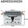 Holzkohlegrill, BBQ Grill +Zange Gartengrill 43x22 cm, Produktbild-Vorschau 2