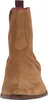 A front view of a brown suede boot. Produktbild-Vorschau