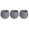 Three identical gray planters are arranged in a row against a white background. Podgląd zdjęcia produktu