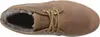 A top-down view of a brown leather boot with fur lining. Voir les images du produit