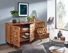 WOHNLING Sideboard 138x76x45 cm Sheesham Massivholz Produktbild-Vorschau 7