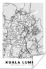 MuchoWow® Poster Kuala Lumpur - Stadtplan - Schwarz und Produktbild-Vorschau 1