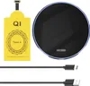 A wireless charger and its receiver are displayed on a white background, along with two USB cables. Náhled obrázku produktu