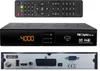 A satellite receiver and its remote control are displayed against a white background. Produktbild-Vorschau