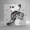 Wanduhr - Quadrat - Glasuhr - Chinchilla Frau Porträt - Produktbild-Vorschau 3