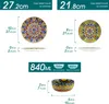 Diagrams showing the dimensions and capacities of dinnerware items. Produktbild-Vorschau