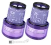 Two purple vacuum cleaner filters and a small white cleaning brush are displayed against a white background. Produktbild-Vorschau
