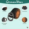 Feature-Ansicht des traditionellen schwarzen Herrengürtels mit klassischer Metallschnalle, echtem Rindsleder und deutscher Fertigungskunst. Ein langlebiges, elegantes Accessoire für den Alltag. Produktbild-Vorschau
