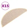 vidaXL Tapis d'escalier 15 pcs. 65x21x4 cm blanc et marron Voir les images du produit 9