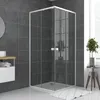 Porte de douche carrée blanc extensible 77 à 90cm de Voir les images du produit 2