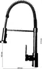 A black and white line drawing of a kitchen faucet with dimensions indicated. Podgląd zdjęcia produktu