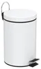Aqualine SIMPLE LINE afvalbak, rond, 3 liter, mat wit Productafbeelding-voorbeeld 1