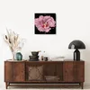 Wanduhr - Quadrat - Glasuhr - Hibiskus Blume Rosa - 40x40cm Produktbild-Vorschau 7