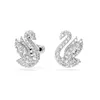 A pair of swan-shaped earrings encrusted with crystals, presented on a white background. Produktbild-Vorschau