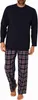 Herren langarm Schlafanzug Pyjama mit karierter Flanell Produktbild-Vorschau 1