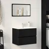 vidaXL Mobile lavello in rovere nero 60x38,5x45 cm Anteprima dell’immagine prodotto 2