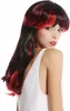WIG ME UP Perücke Schwarz rote Strähnen Pony Produktbild-Vorschau 4