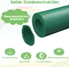 A close-up of a green metal tube, with text overlays describing its features and icons representing its durability. Anteprima dell’immagine prodotto