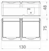 Steckdose doppelt Schuko - Schwarz - IP44 - Mit Klappe - Produktbild-Vorschau 5