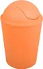 An orange trash can with a swing lid. Produktbild-Vorschau