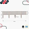 A diagram of a wooden garden border fence with dimensions and branding. Produktbild-Vorschau