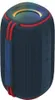 A blue and red portable speaker with a light ring on top. Produktbild-Vorschau
