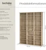 Product information and dimensions for a bookshelf. Náhled obrázku produktu