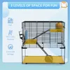 PawHut Hamsterkäfig, Nagetierkäfig, 3 Ebenen mit Rad, Produktbild-Vorschau 4