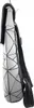 A side view of a gray backpack with a geometric pattern, designed to hold a bottle. Produktbild-Vorschau