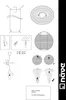 Diagrams showing how to assemble and install a paper lantern light fixture. Produktbild-Vorschau
