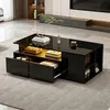 okwish Couchtisch LED-Licht und 2 Schubladen, Sofatisch mit Produktbild-Vorschau 5