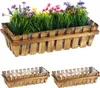 Relaxdays Blumenkasten, 3er Set, Holz, Lattenoptik, Produktbild-Vorschau 1