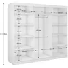 A diagram of a white wardrobe with dimensions indicated. Náhled obrázku produktu