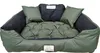 A dog bed with pillows on a white background. Voir les images du produit