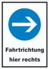 Schild Fahrtrichtung hier rechts A2 (420x594mm) Produktbild-Vorschau 1