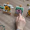 Mini sztalugi Relaxdays, zestaw 24 sztuk, drewno, wizytówki Podgląd zdjęcia produktu 3