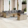 Design 13-tlg. Garten-Sofagarnitur mit Kissen Beige Poly Produktbild-Vorschau 1