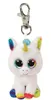 A white unicorn keychain with rainbow accents and large, colorful eyes. Anteprima dell’immagine prodotto