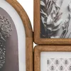 Close-up view of a multi-photo frame with wooden borders. Náhled obrázku produktu