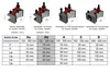 A table showing dimensions and sizes for different models of "Multifix" tool holders, accompanied by illustrations of the tool holders. Produktbild-Vorschau