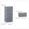 Relaxdays Regalsystem, 4 Stoff-Schubladen, HxBxT: 95 x 45 x Produktbild-Vorschau 6